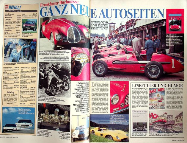 Inhaltsverzeichnis Auto Bild 41/1991
