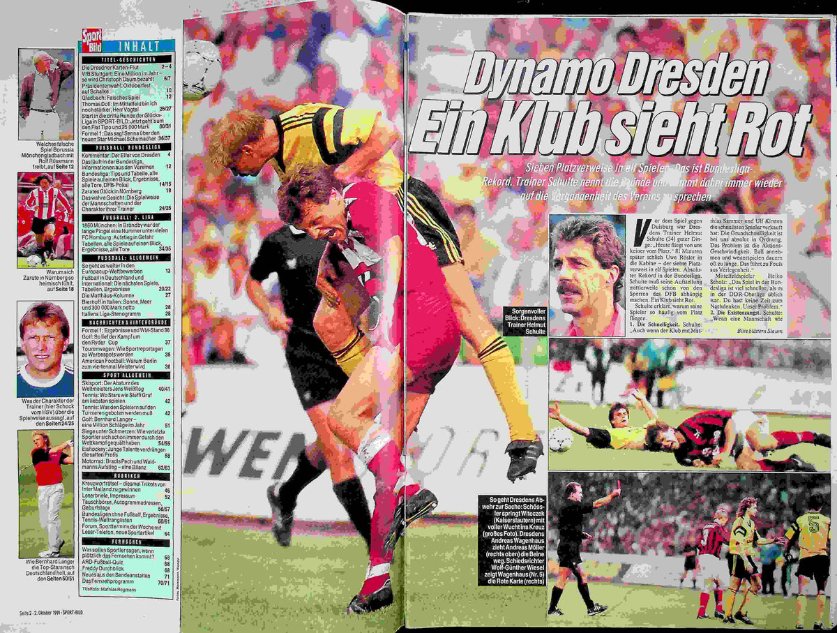 Inhaltsverzeichnis Sport Bild 41/1991