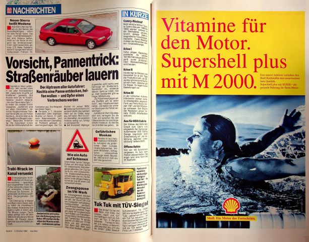 Inhaltsverzeichnis Auto Bild 41/1992