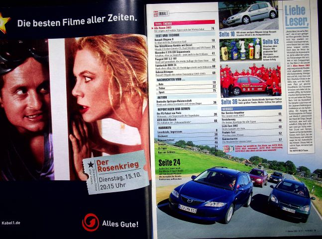 Inhaltsverzeichnis Auto Bild 41/2002