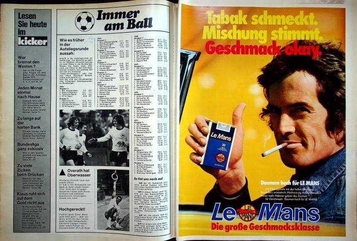 Inhaltsverzeichnis Kicker 42/1973