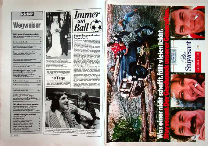 Inhaltsverzeichnis Kicker 42/1978