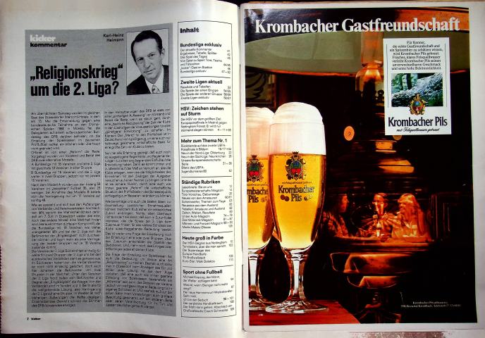 Inhaltsverzeichnis Kicker 42/1980