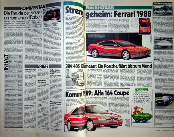 Inhaltsverzeichnis Auto Bild 42/1987