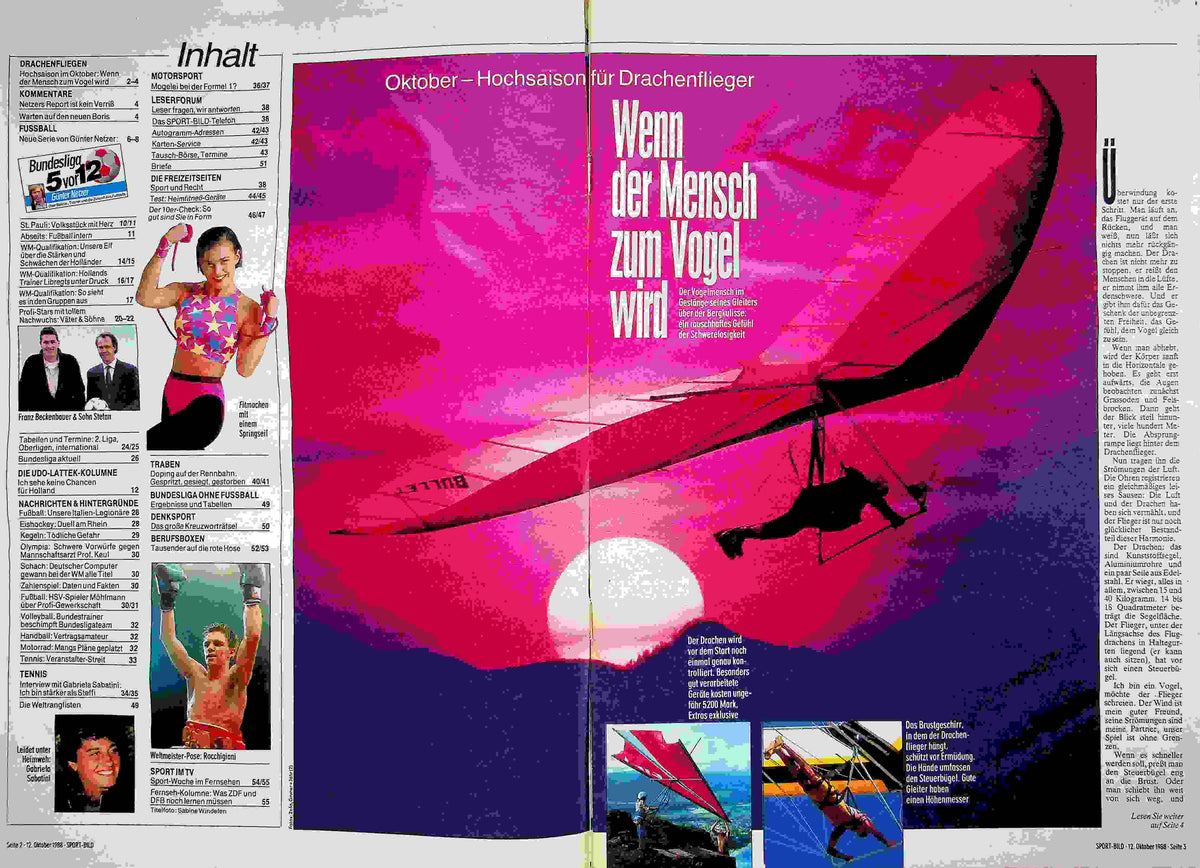 Inhaltsverzeichnis Sport Bild 42/1988