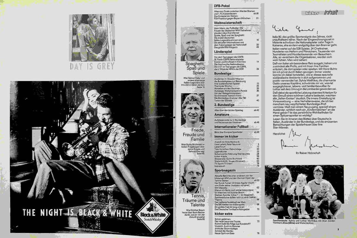 Inhaltsverzeichnis Kicker 42/1990