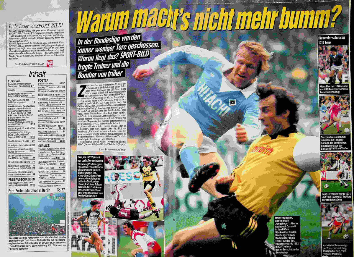Inhaltsverzeichnis Sport Bild 42/1990