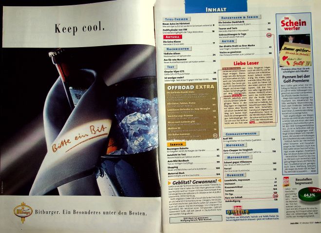 Inhaltsverzeichnis Auto Bild 42/1997