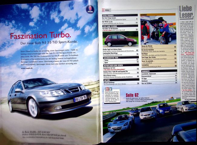 Inhaltsverzeichnis Auto Bild 42/2001