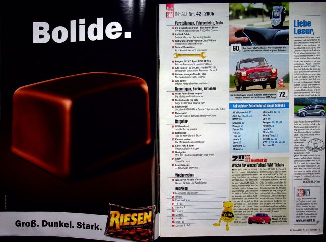 Inhaltsverzeichnis Auto Bild 42/2005