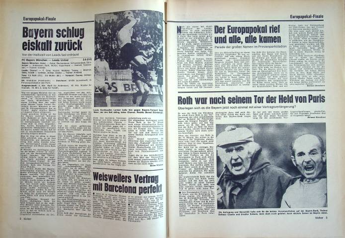 Inhaltsverzeichnis Kicker 43/1975