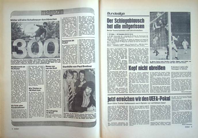 Inhaltsverzeichnis Kicker 43/1976