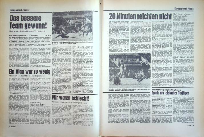 Inhaltsverzeichnis Kicker 43/1977