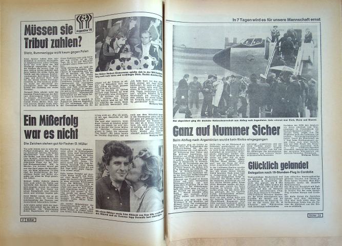 Inhaltsverzeichnis Kicker 43/1978