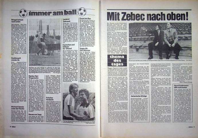Inhaltsverzeichnis Kicker 43/1981