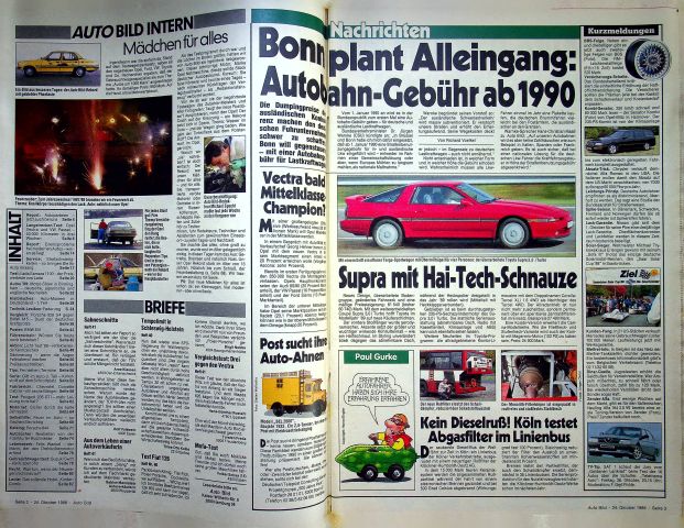 Inhaltsverzeichnis Auto Bild 43/1988