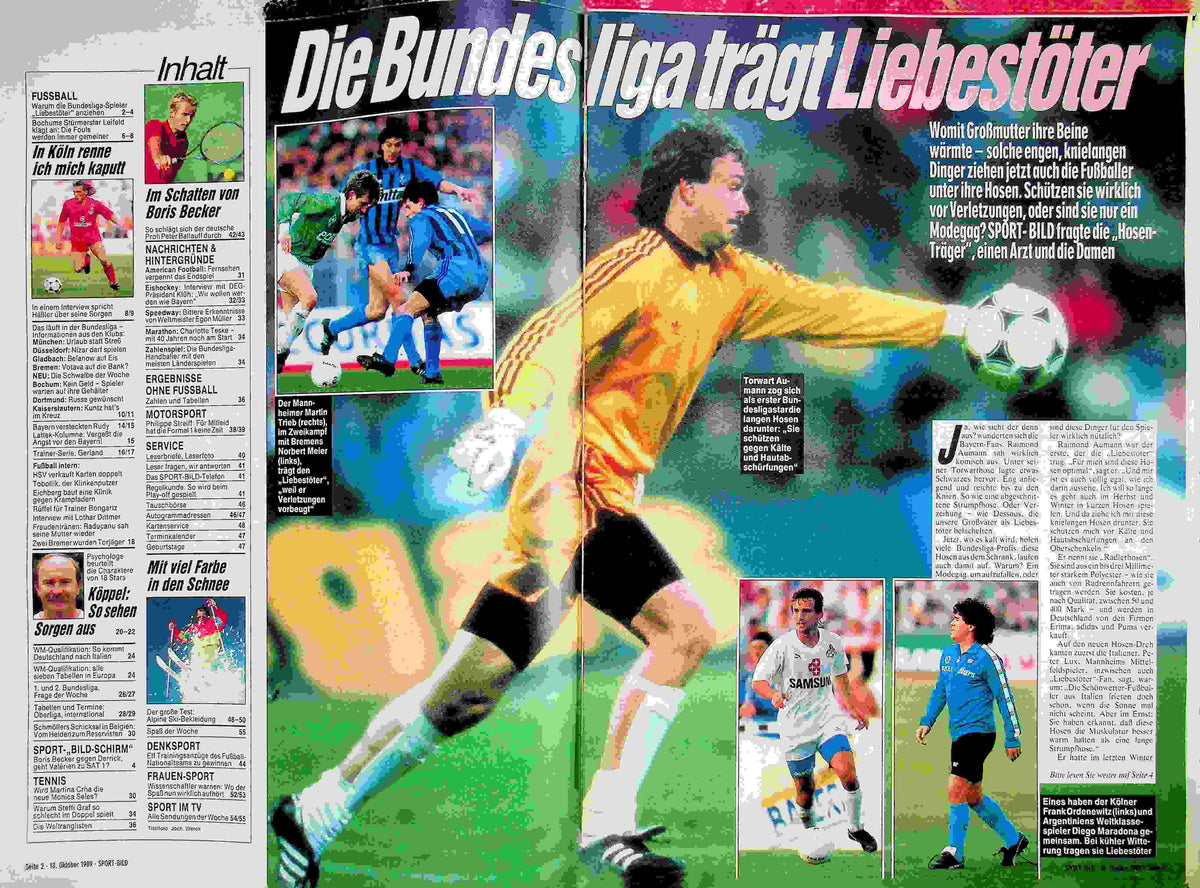 Inhaltsverzeichnis Sport Bild 43/1989