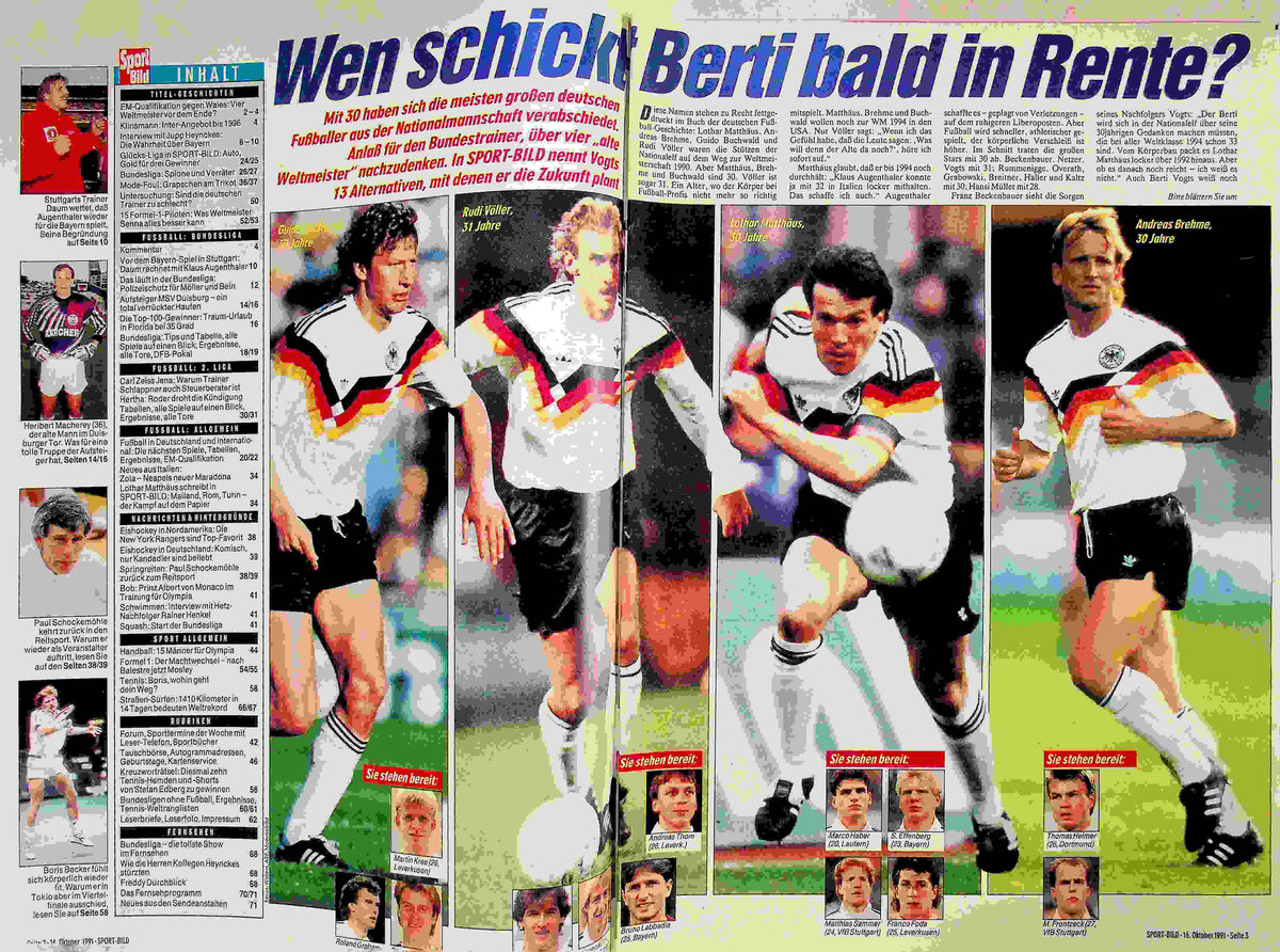 Inhaltsverzeichnis Sport Bild 43/1991