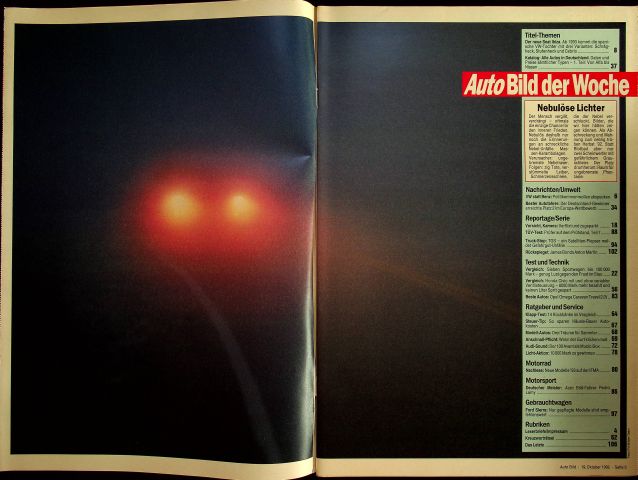 Inhaltsverzeichnis Auto Bild 43/1992
