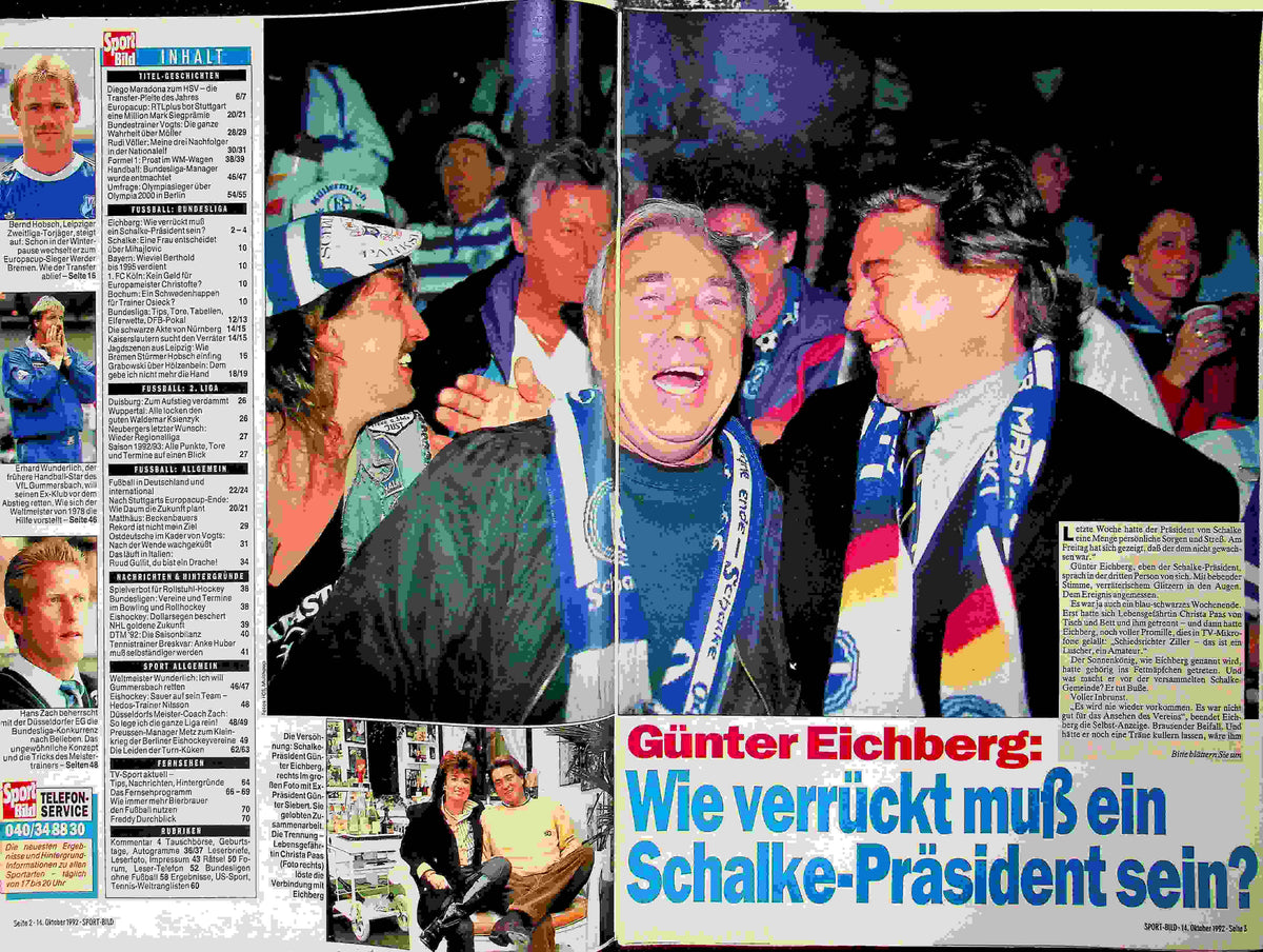 Inhaltsverzeichnis Sport Bild 43/1992
