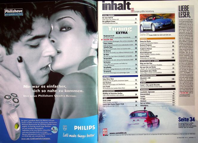Inhaltsverzeichnis Auto Bild 43/1999