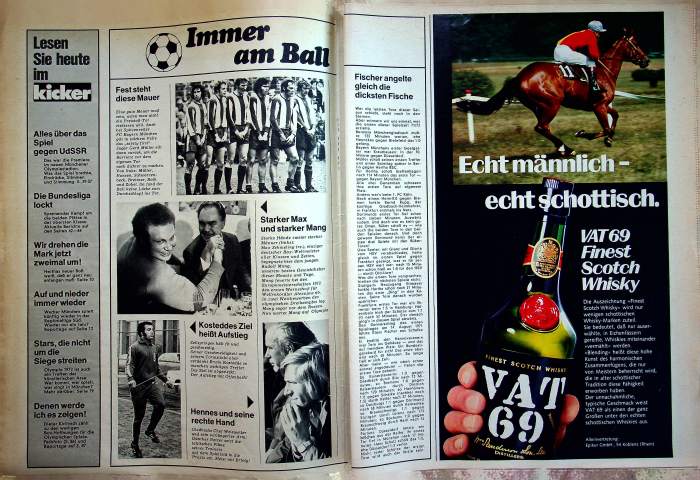 Inhaltsverzeichnis Kicker 44/1972