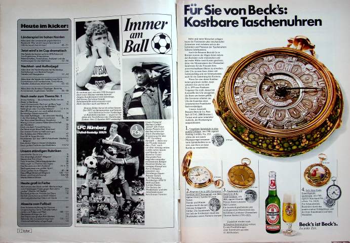 Inhaltsverzeichnis Kicker 44/1979