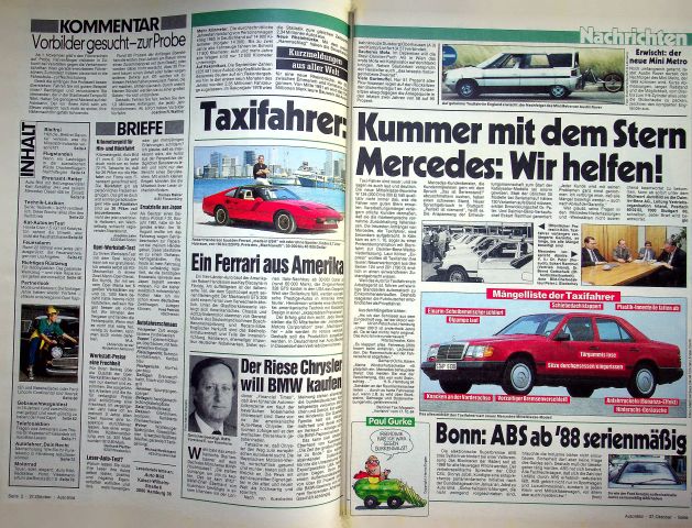 Inhaltsverzeichnis Auto Bild 44/1986