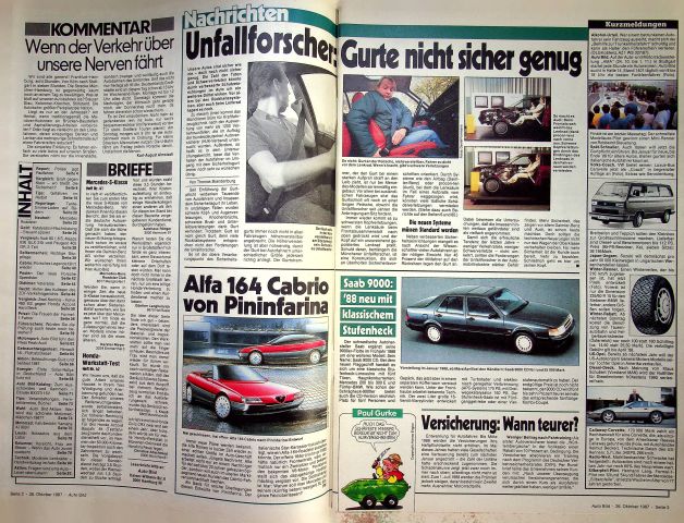 Inhaltsverzeichnis Auto Bild 44/1987