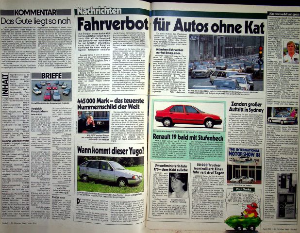 Inhaltsverzeichnis Auto Bild 44/1988