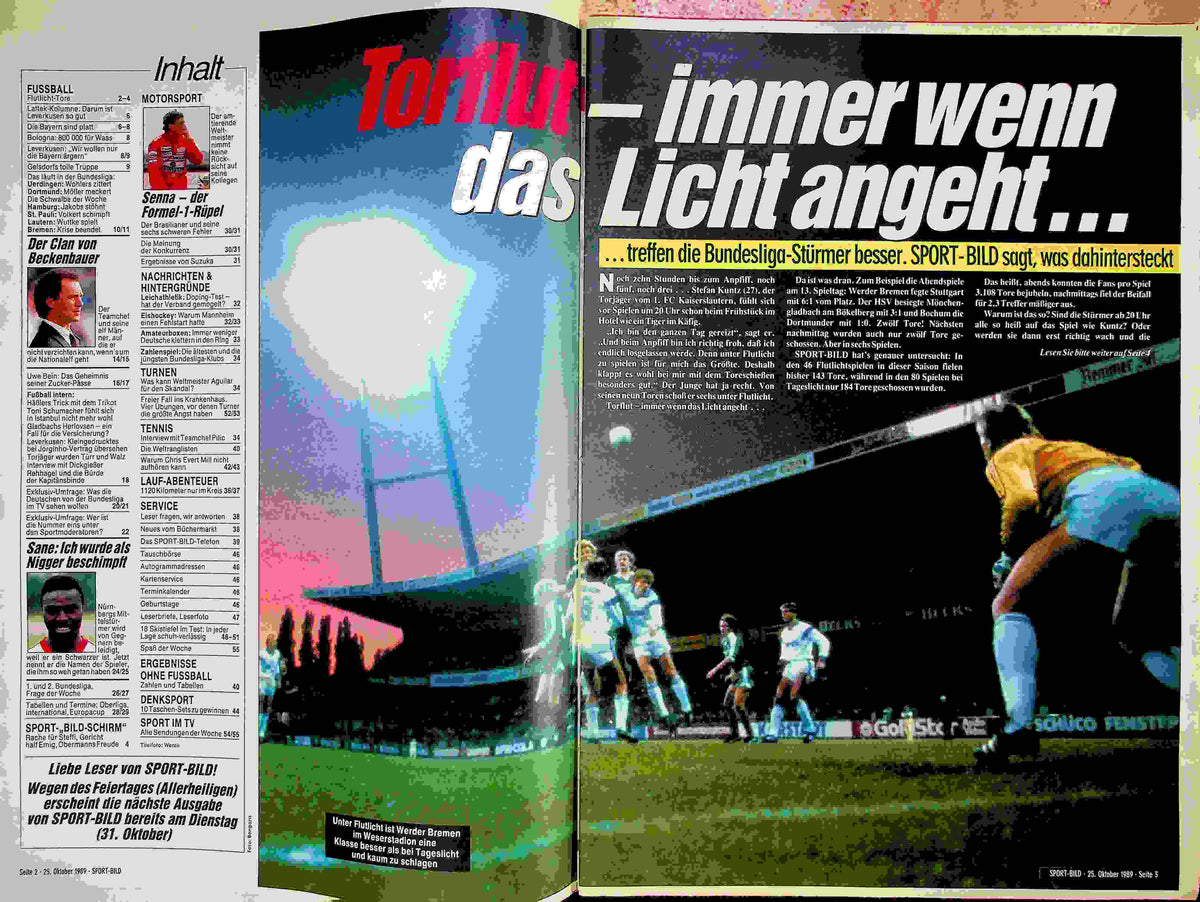 Inhaltsverzeichnis Sport Bild 44/1989