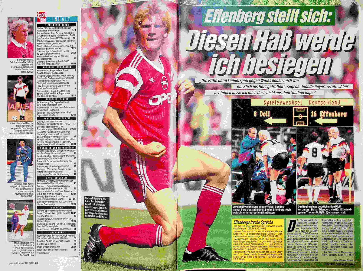 Inhaltsverzeichnis Sport Bild 44/1991