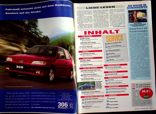 Inhaltsverzeichnis Auto Bild 44/1995