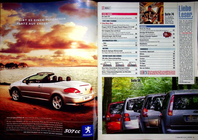 Inhaltsverzeichnis Auto Bild 44/2003