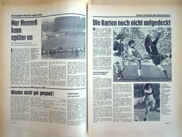 Inhaltsverzeichnis Kicker 45/1974