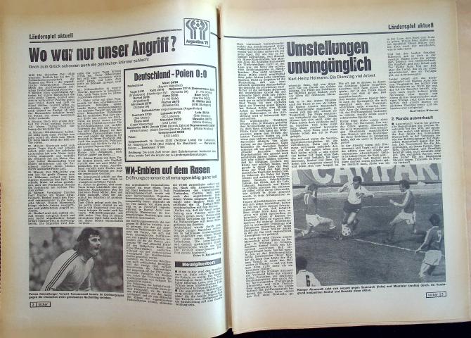 Inhaltsverzeichnis Kicker 45/1978