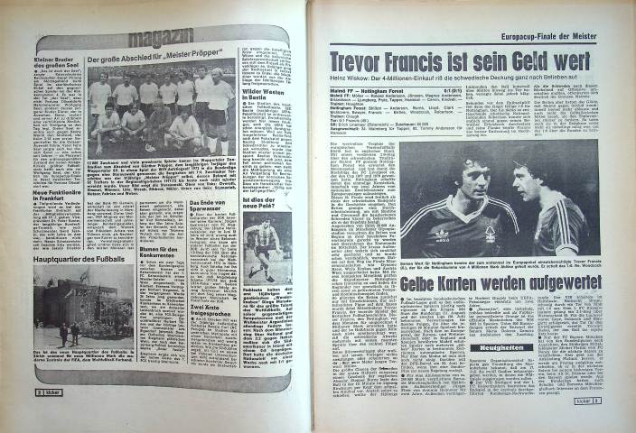 Inhaltsverzeichnis Kicker 45/1979