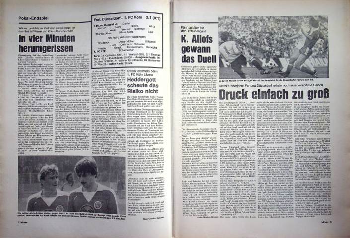 Inhaltsverzeichnis Kicker 45/1980