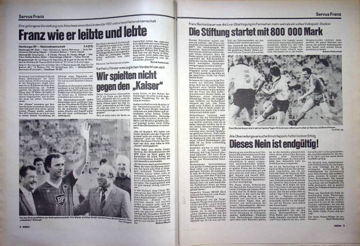 Inhaltsverzeichnis Kicker 45/1982