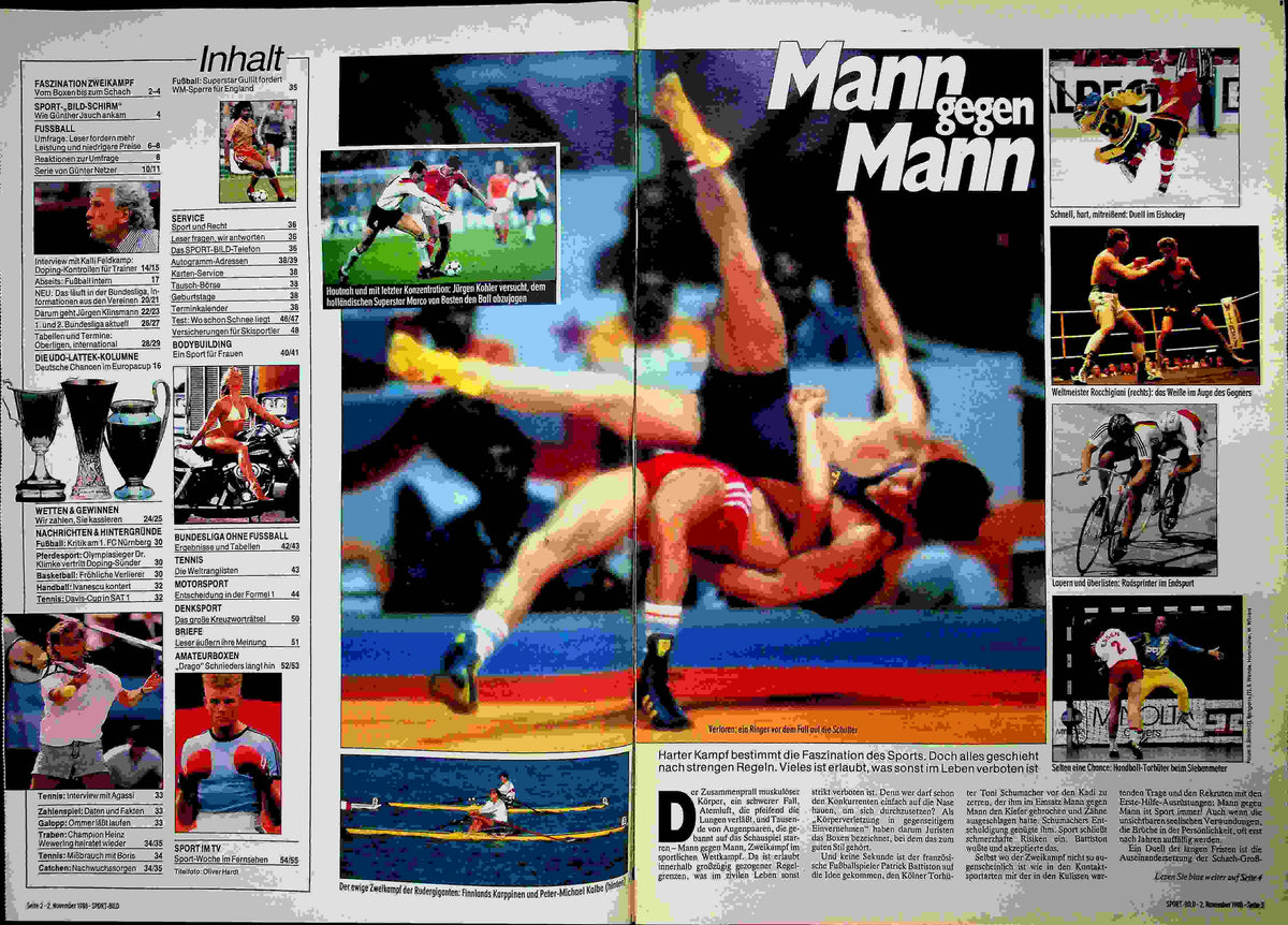 Inhaltsverzeichnis Sport Bild 45/1988