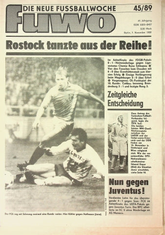 Fuwo Fussballwoche 45/1989