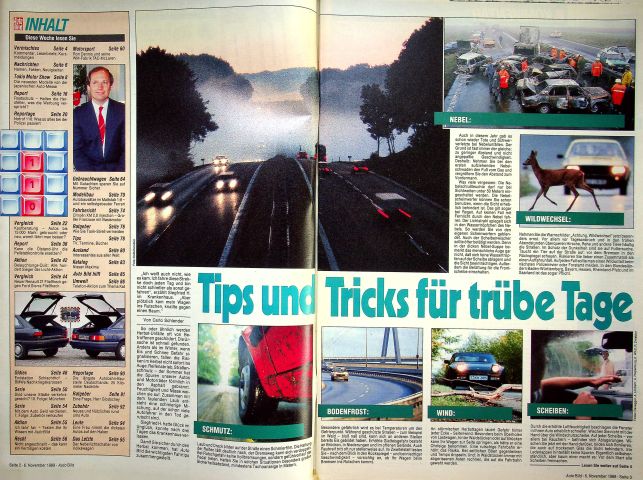 Inhaltsverzeichnis Auto Bild 45/1989