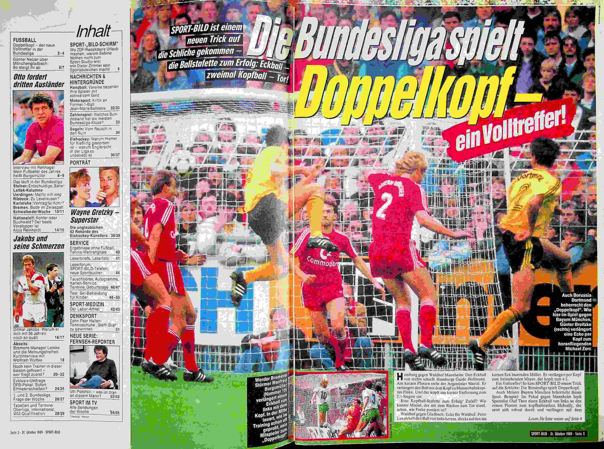Inhaltsverzeichnis Sport Bild 45/1989