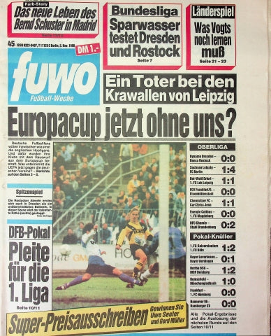 Fuwo Fussballwoche 45/1990