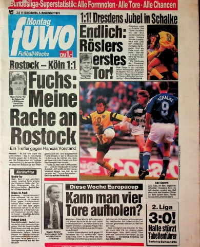 Fuwo Fussballwoche 45/1991