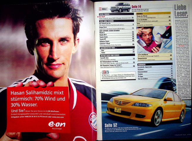 Inhaltsverzeichnis Auto Bild 45/2001