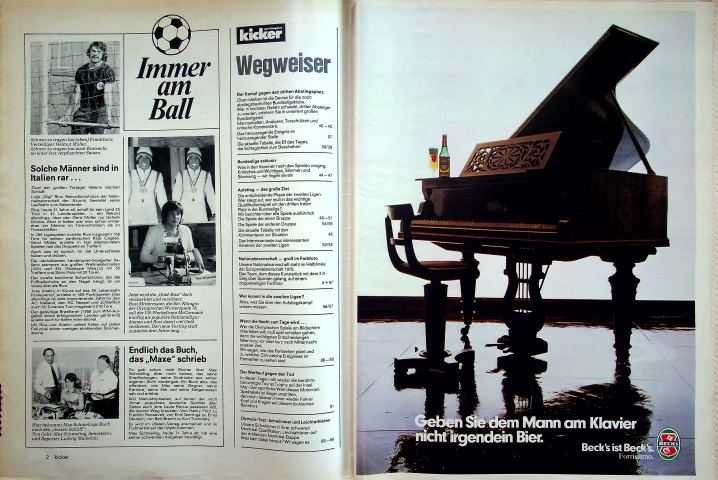 Inhaltsverzeichnis Kicker 46/1976