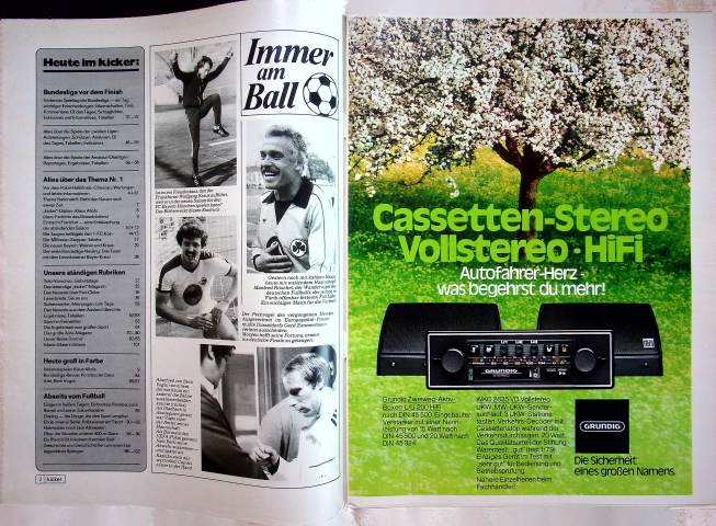 Inhaltsverzeichnis Kicker 46/1979