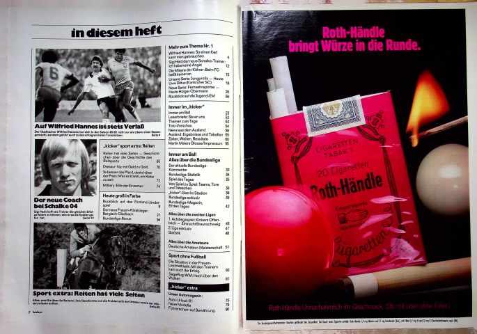 Inhaltsverzeichnis Kicker 46/1981