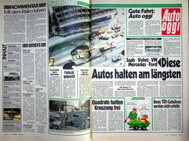 Inhaltsverzeichnis Auto Bild 46/1986